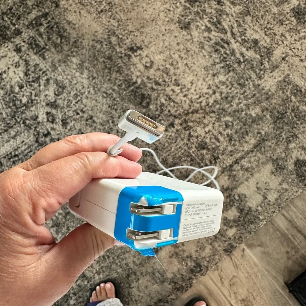 Apple White and Blue MagSafe Power Adapter